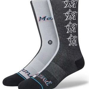 Stance Miami Marlins Split Crew Socks- Size L Men’s 9-13